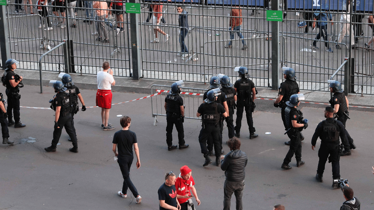 Much of the blame was placed on Liverpool fans by France's Interior Minister Gerald Darmanin but he acknowledged police were caught off-guard. Credit: AFP Photo