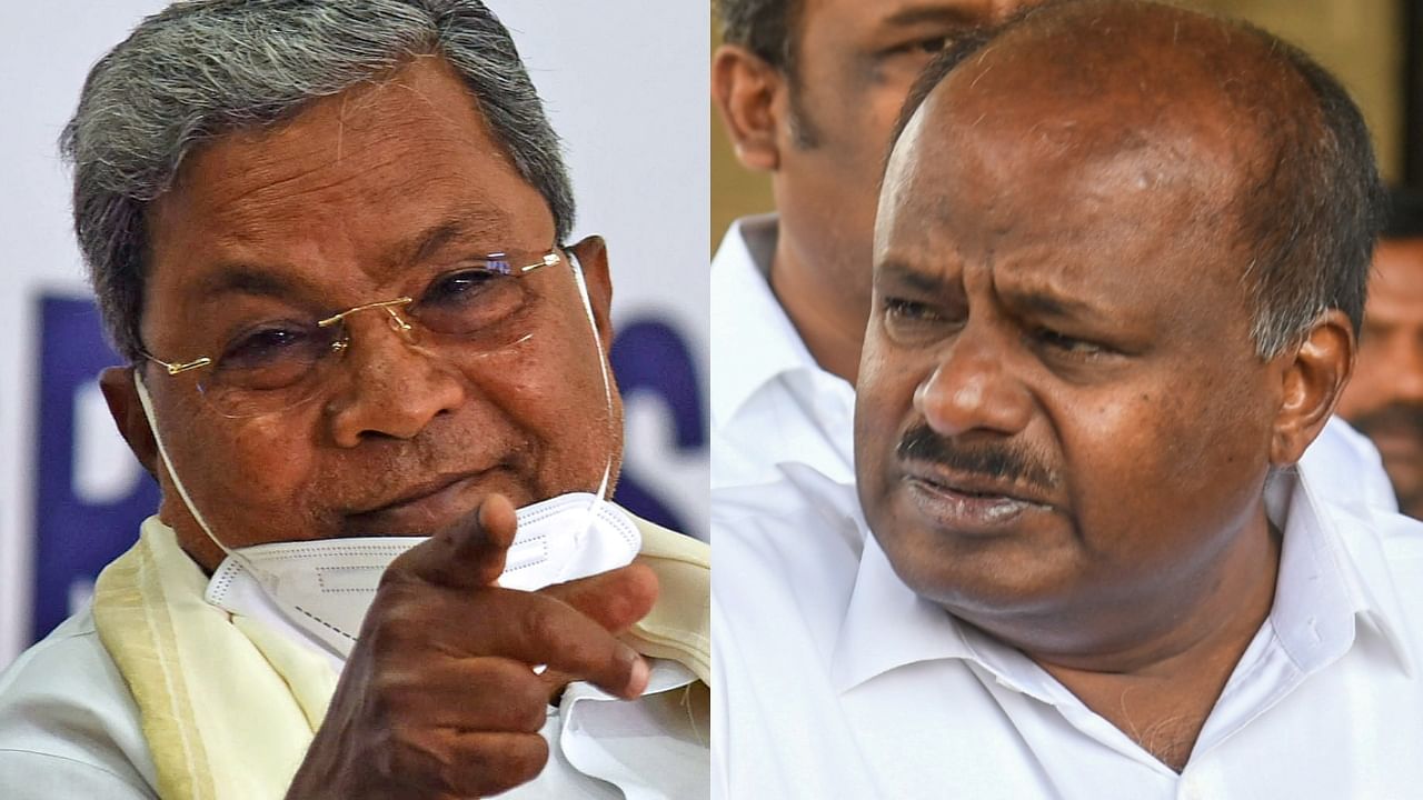 Leader of the Opposition Siddaramaiah, former chief minister HD Kumaraswamy. Credit: DH File Photos