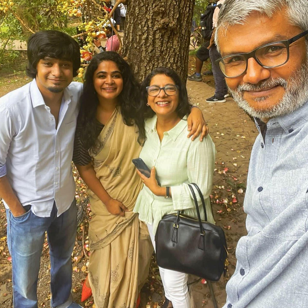 Ashwiny Iyer Tiwari, his mother Purnima Agarwal and Nitesh Tiwari.