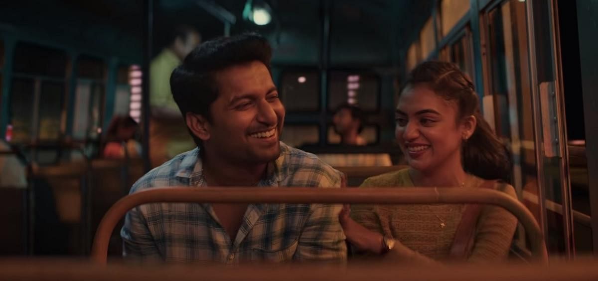 Nani and Nazriya play a couple from contrasting backgrounds.