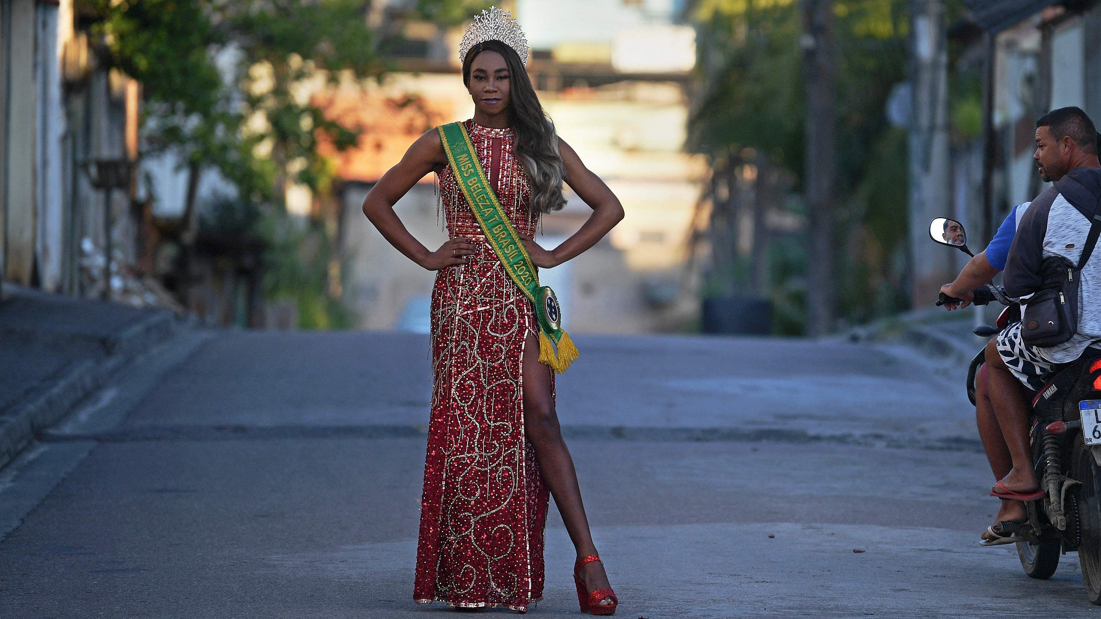 The slender, striking 29-year-old from the Rio de Janeiro suburbs is leaving Sunday to represent Brazil at Miss International Queen in Thailand, the pageant considered the "Trans Miss Universe." Credit: AFP Photo