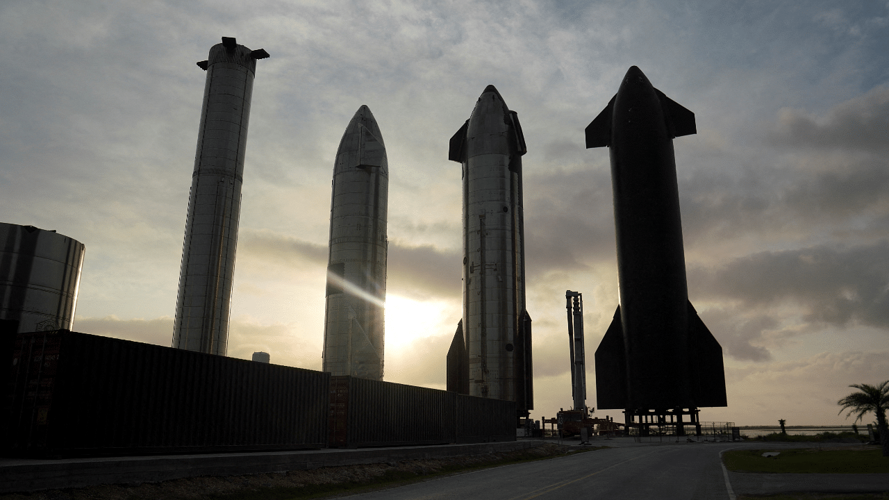 Starship prototypes are pictured at the SpaceX South Texas launch site in Brownsville, Texas. Credit: Reuters Photo