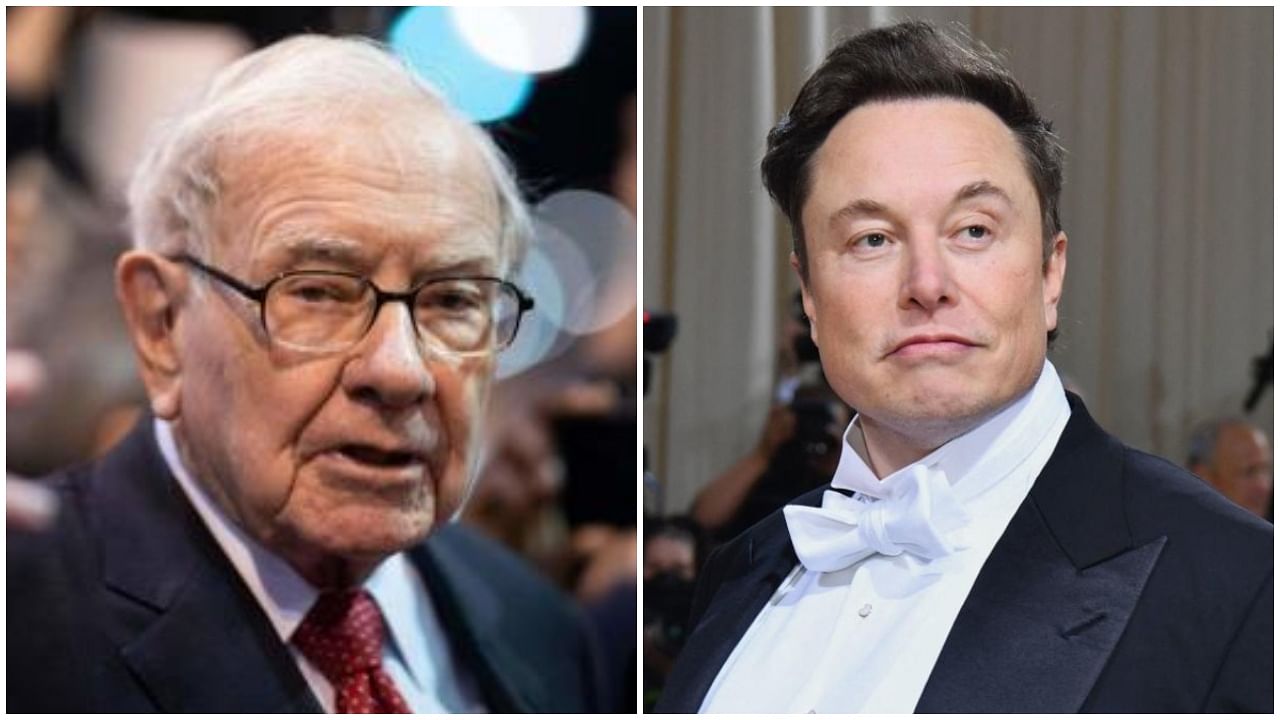 Warren Buffett and Elon Musk. Credit: AFP Photos