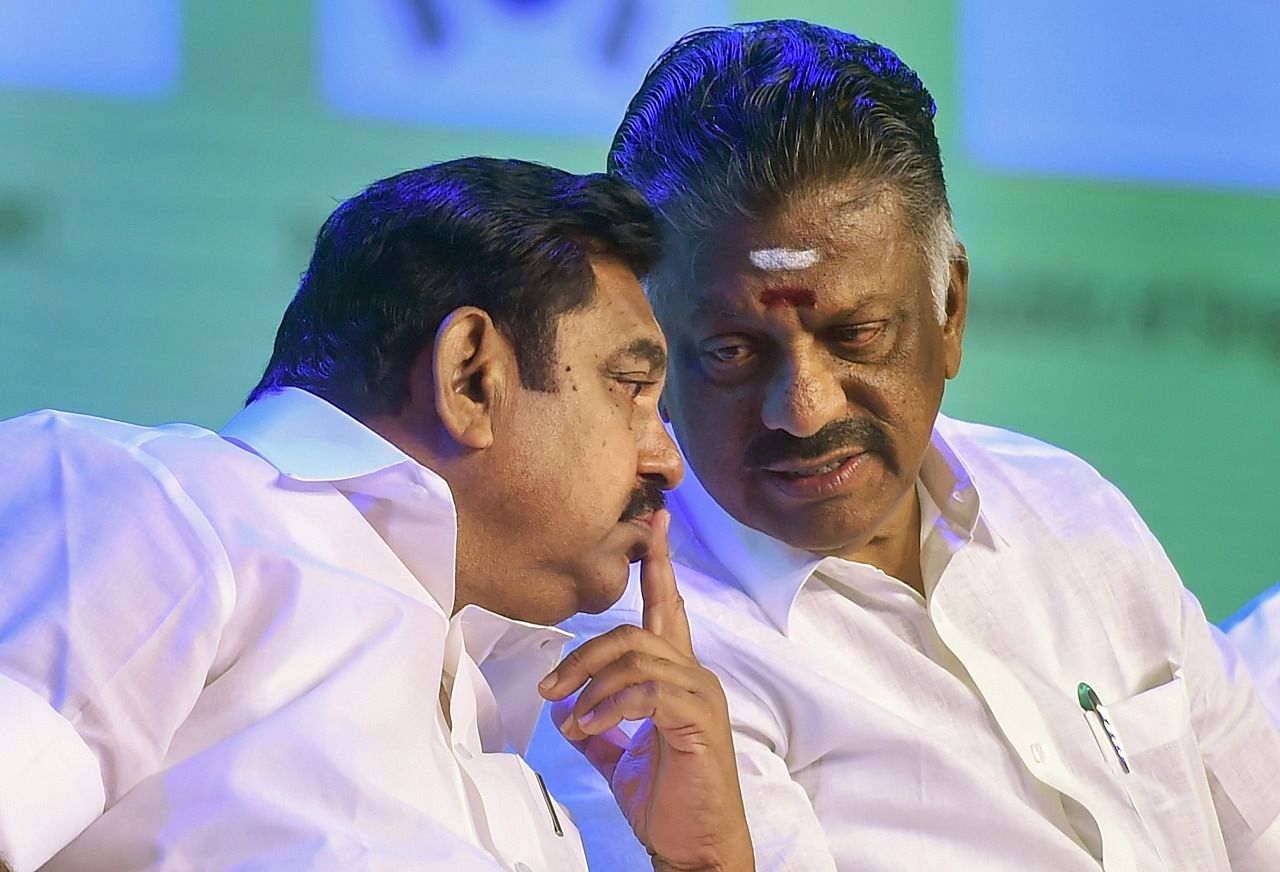 Edappadi K Palaniswami and O Panneerselvam. Credit: PTI Photo