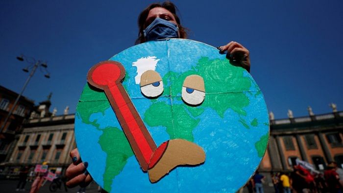 Climate activists protest demanding action as G20 ministers meet in Naples. Credit: Reuters Photo