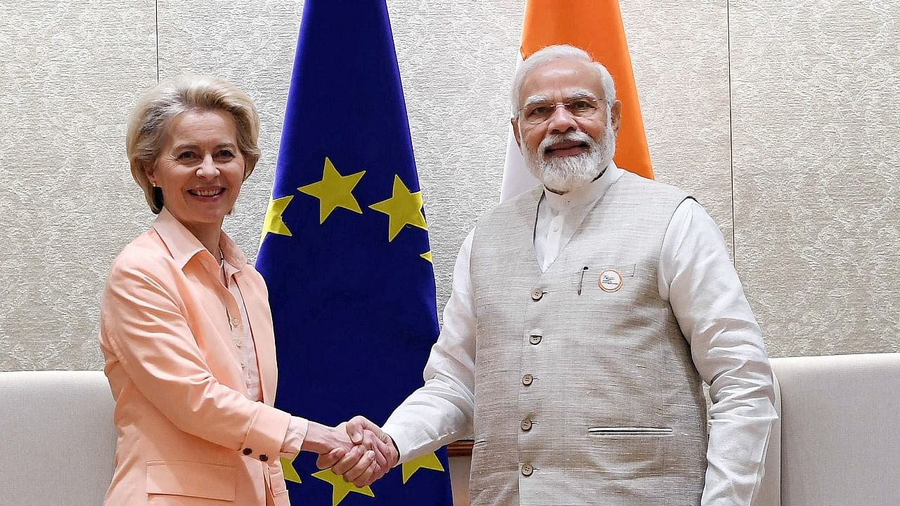 European Commission President Ursula von der Leyen and Prime Minister Narendra Modi. Credit: Reuters File Photo