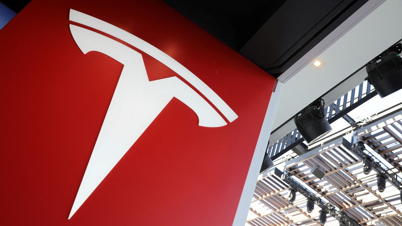 Tesla logo is seen in Los Angeles. Credit: Reuters Photo