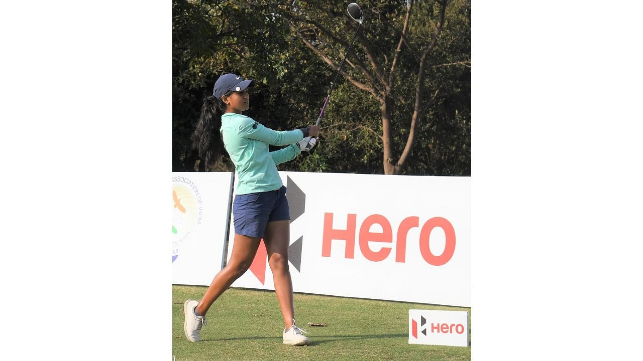 Right after winning a title in Chennai with a three-day total of 4-under, Pranavi Urs’ progress on the golfing charts was derailed by a wrist injury in February 2021. Credit: Special arrangement