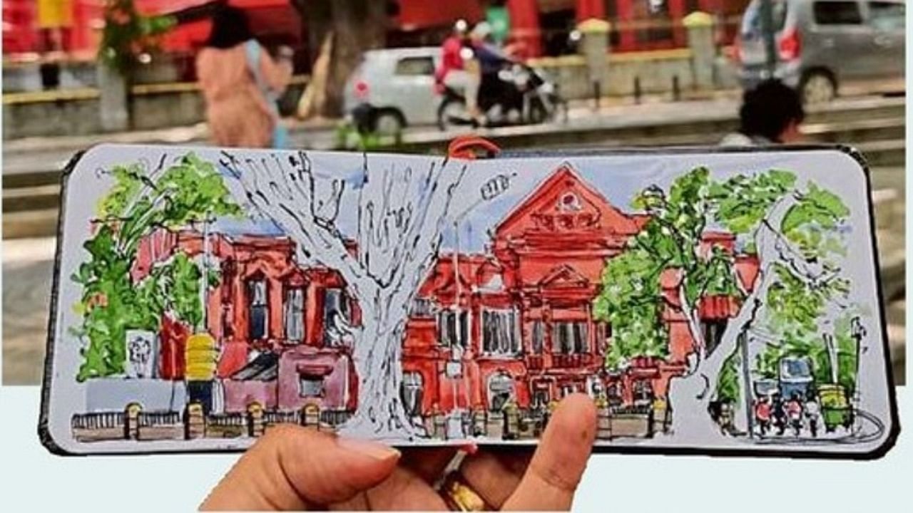 An Urban Sketchers Bengaluru meetup was held at BTM lake early this month to mark World Environment Day. Credit: DH Photo
