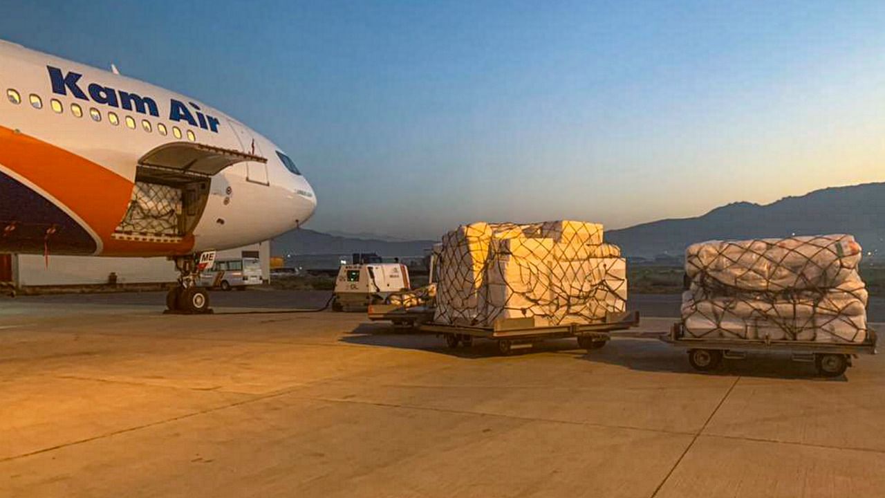 The second consignment of India's earthquake relief assistance for the people of Afghanistan reaches Kabul. Credit: PTI Photo