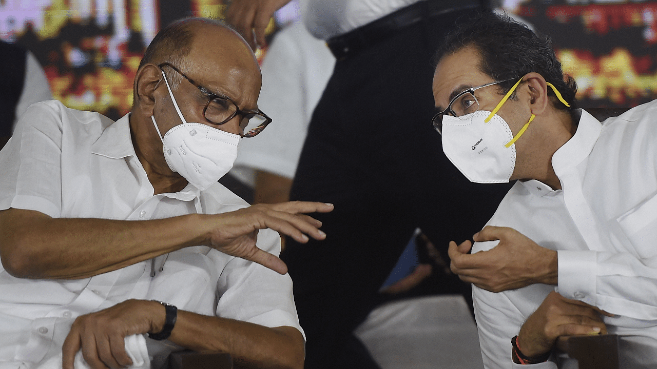 NCP chief Sharad Pawar and CM Uddhav Thackeray. Credit: PTI Photo