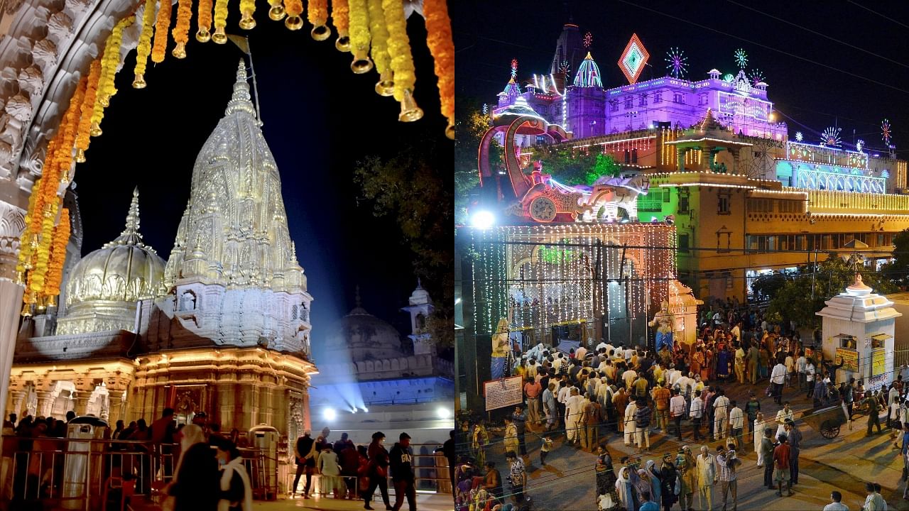 Kashi Vishwanath temple and the Sri Krishna in Mathura. Credit: PTI