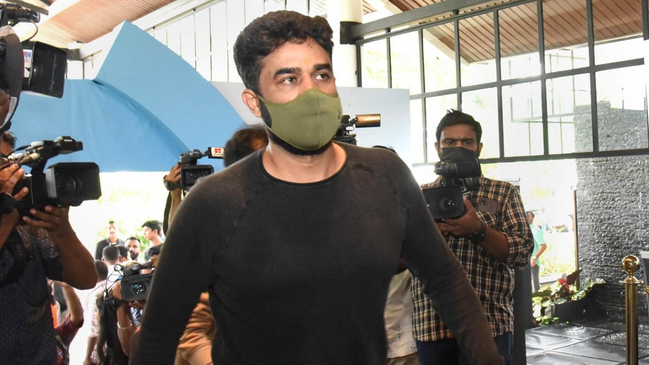 Malayalam actor and producer Vijay Babu arrives to attend the Annual General Body meeting of Association of Malayalam Movie Artists, in Kochi. Credit: PTI Photo