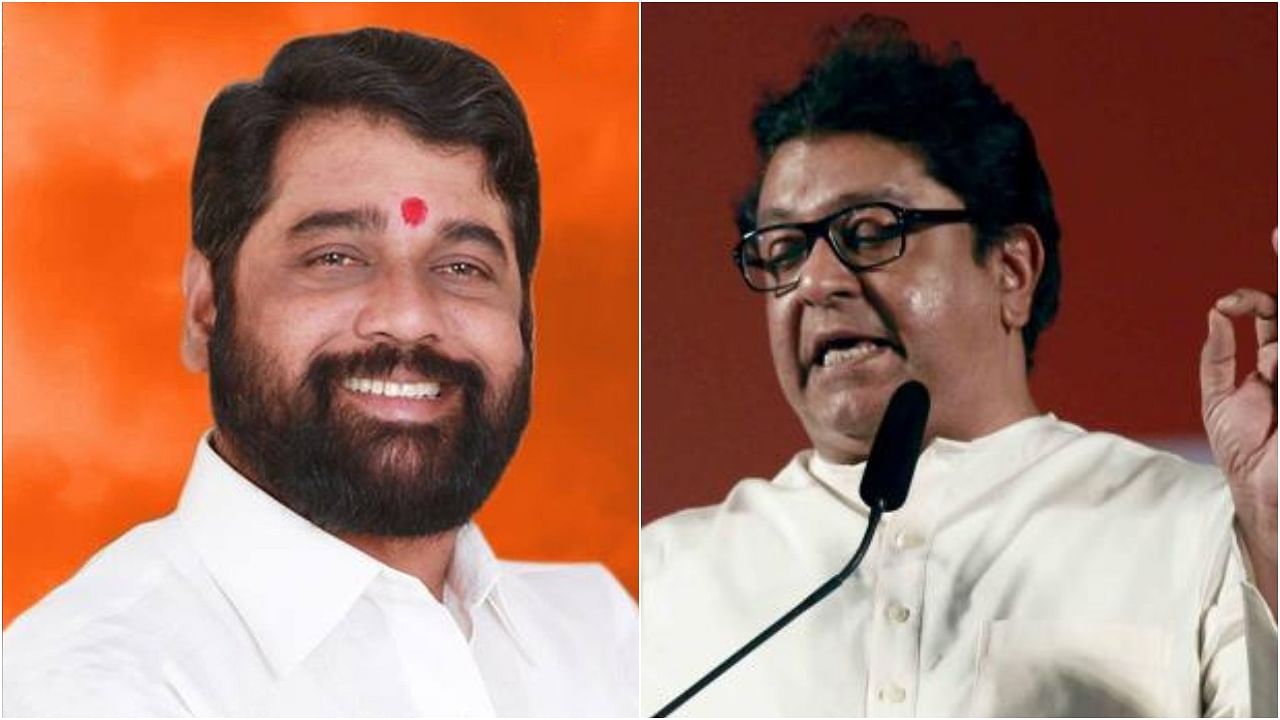 Rebel Shiv Sena MLA Eknath Shide and MNS chief Raj Thackeray. Credit: PTI Photos