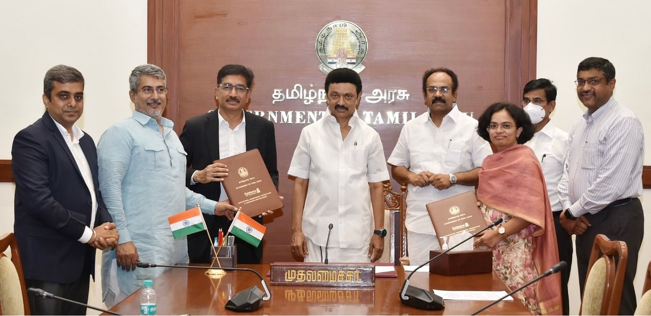 A Memorandum of Understanding (MoU) between IGSS Ventures and Guidance Tamil Nadu for setting up the massive factory was signed on Friday. Credit: DH Photo