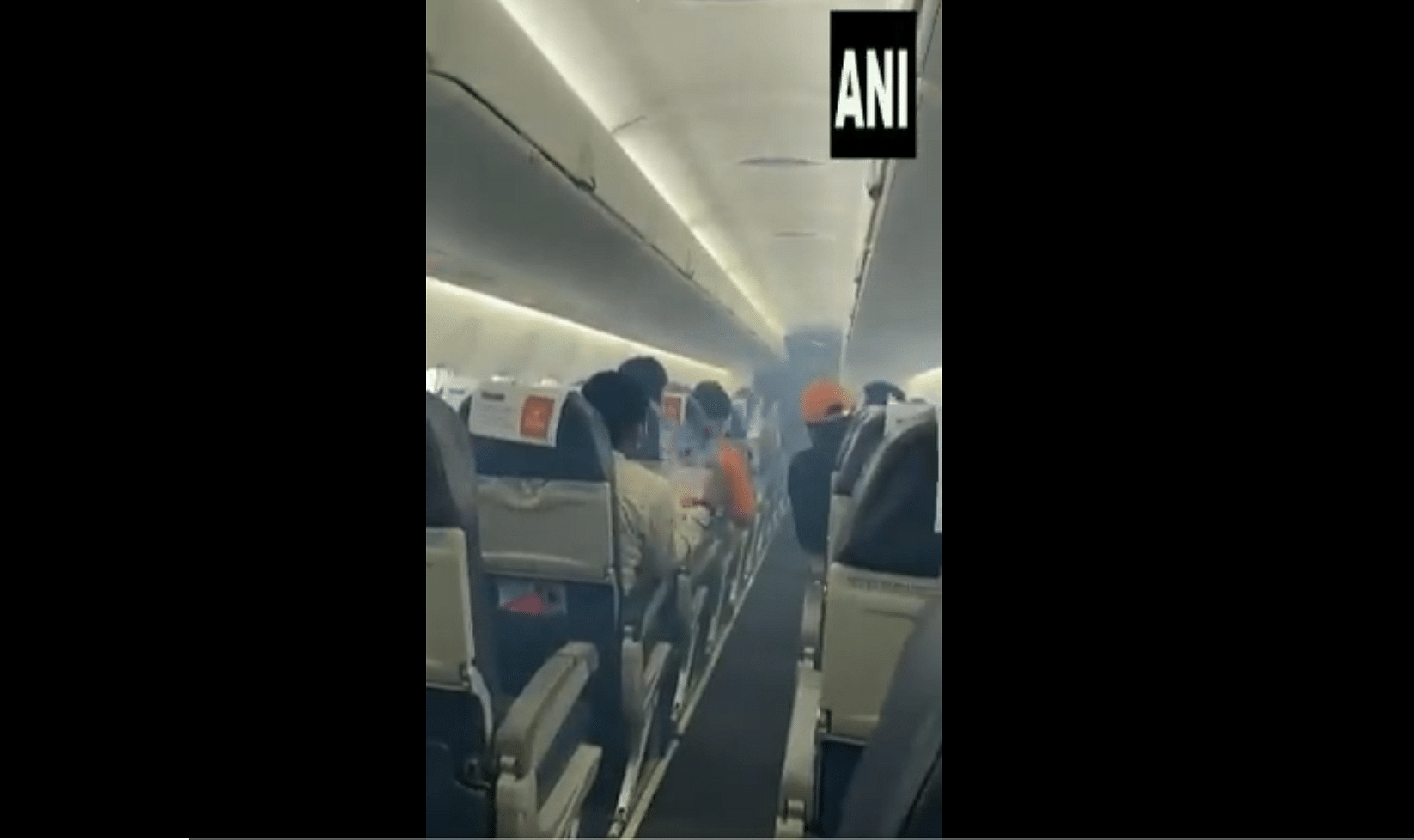 The Delhi-Jabalpur SpiceJet plane had to return from the height of 5,000 ft after smoke was spotted inside the cabin. Credit: ANI Photo