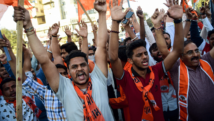 Activists from the Hindu nationalist group Bajrang Dal. Credit: AFP File Photo