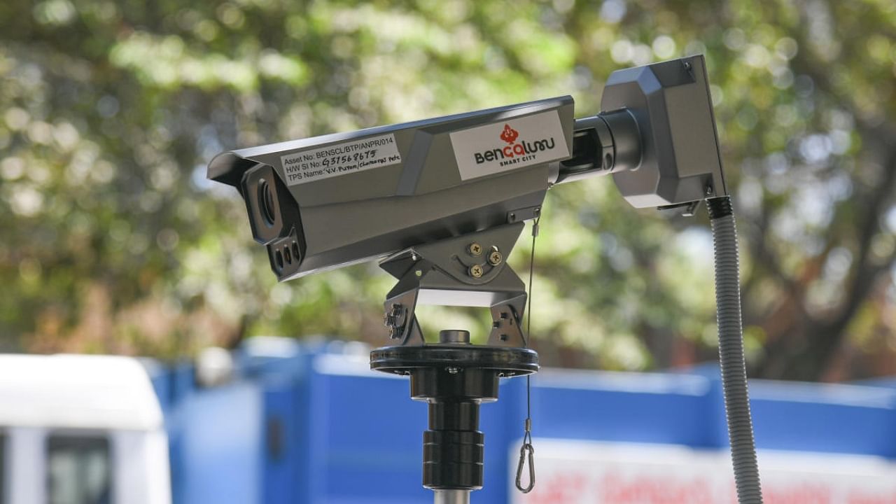 App-based Auto Number Plate Reader (ANPR) camera at Chamrajpet, in Bengaluru. Credit: DH Photo/ S K Dinesh