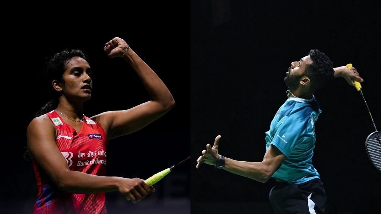 Star shuttlers P V Sindhu (R) and H S Prannoy. Credit: AP and AFP File Photo