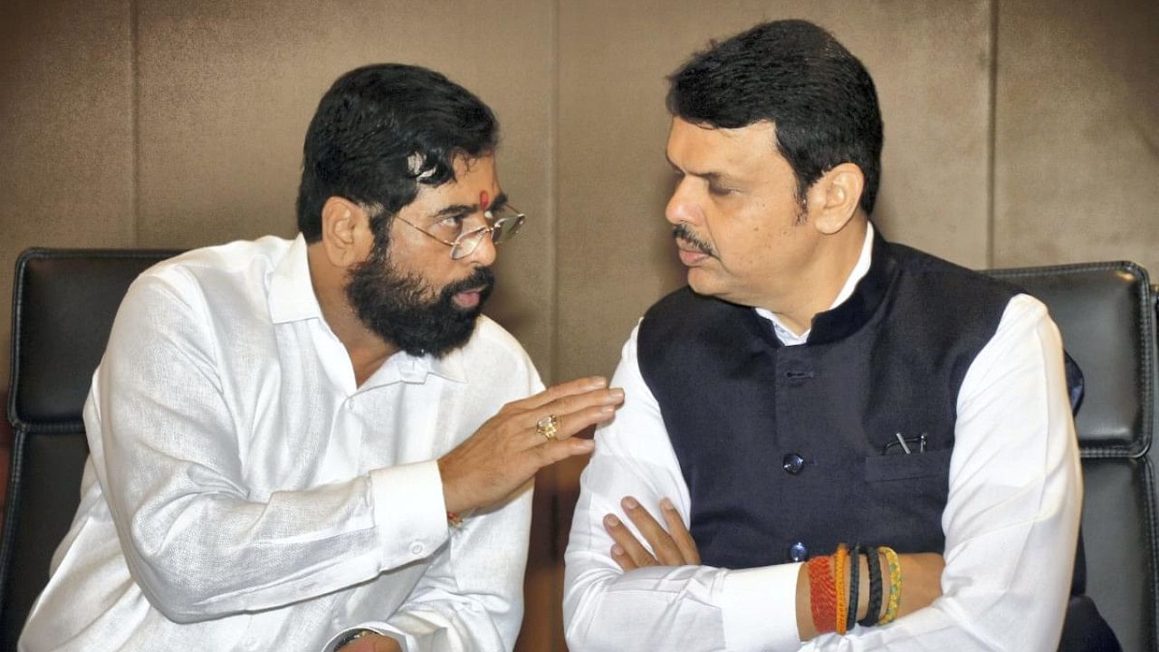 Maharashtra CM Eknath Shinde and Deputy CM Devendra Fadnavis. Credit: PTI Photo