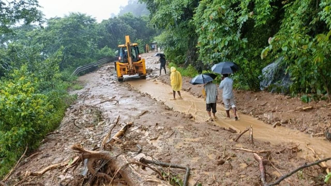 Incessant rains causes landslide, flood in Goa. Credit: IANS Photo