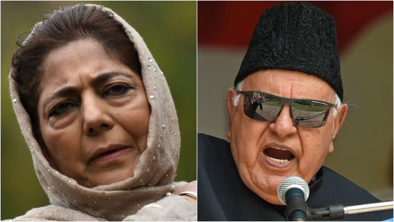 National Conference (NC) president Farooq Abdullah and PDP president Mehbooba Mufti. Credit: AFP Photos