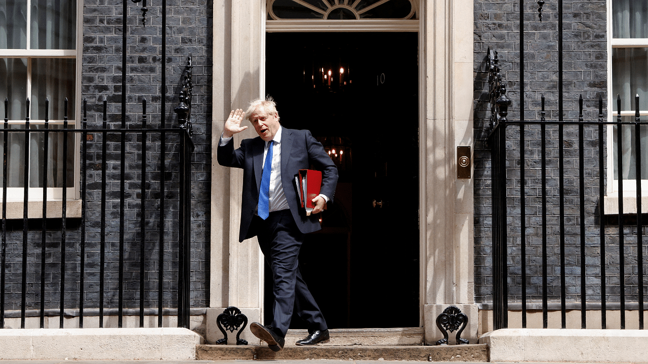 Boris Johnson at 10 Downing Street, London. Credit: Reuters Photo