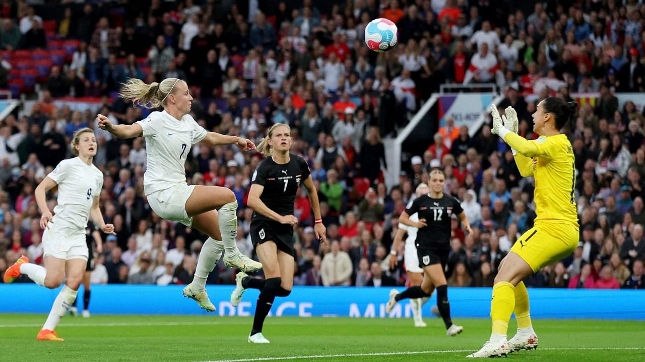 The vast majority inside the Theatre of Dreams got what they wanted to see as Beth Mead's early goal ensured the hosts claimed victory despite a sub-par performance. Credit: Reuters Photo