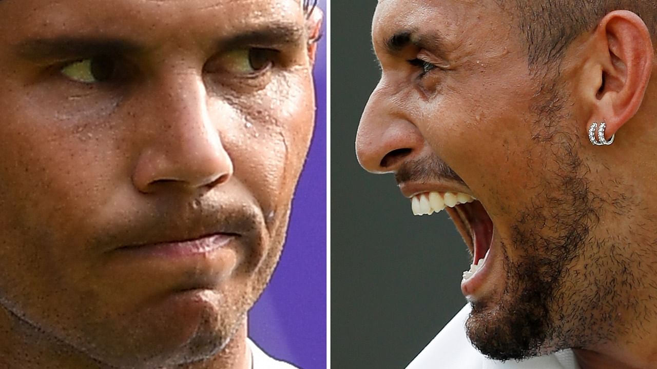 Rafael Nadal and Nick Kyrgios. Credit: AFP Photo