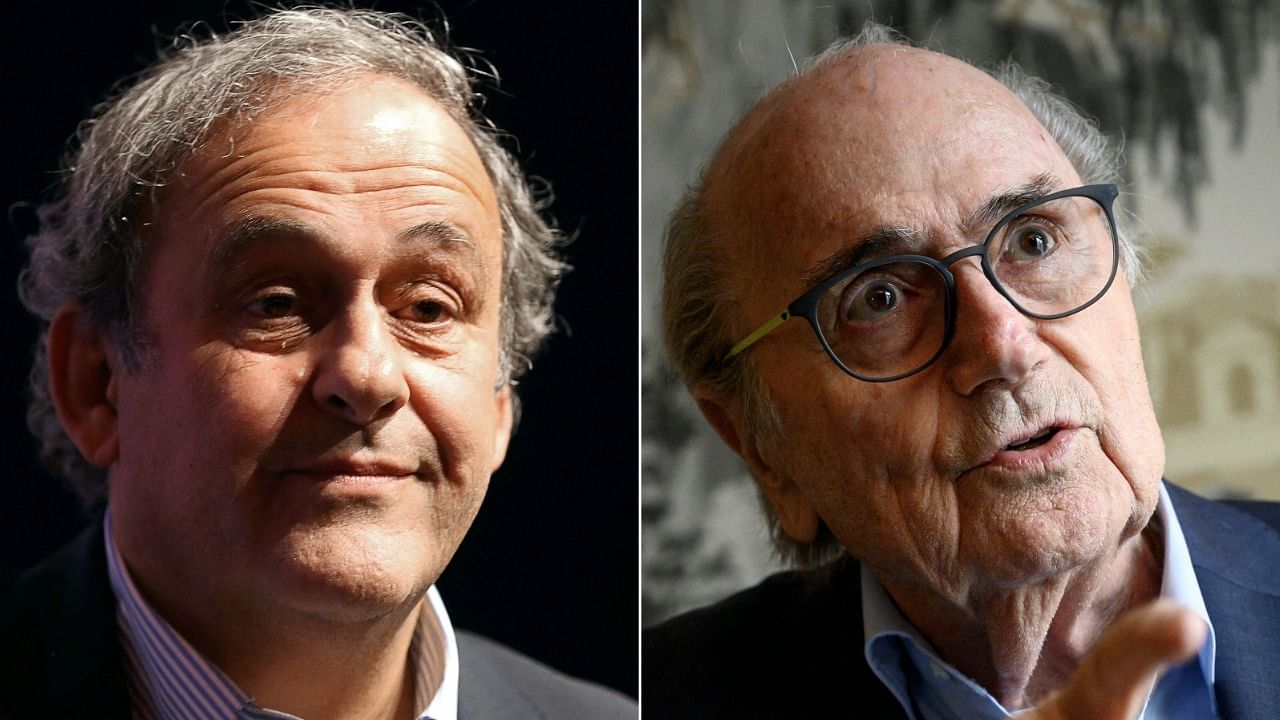 Michel Platini and Sepp Blatter. Credit: AFP Photo