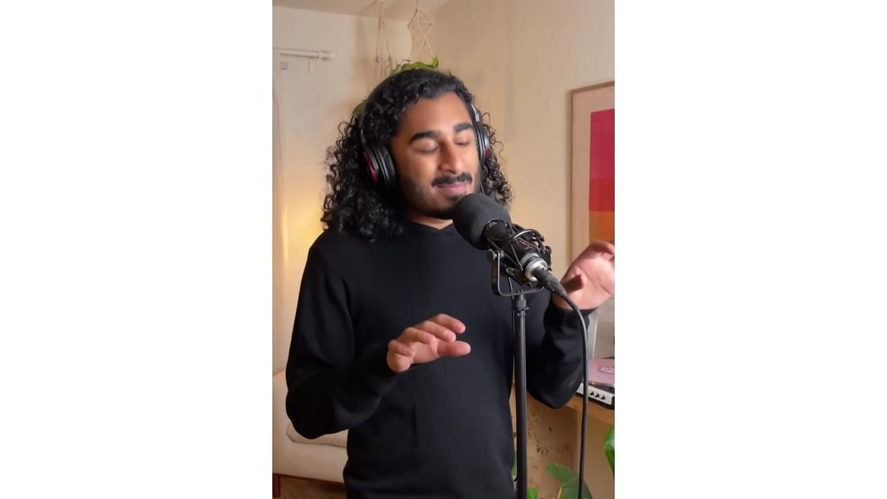 It’s actually a reel of 30 seconds, sung by Hrishi, a singer who hails from Tamil Nadu but is raised in Washington DC. Credit: Special Arrangement