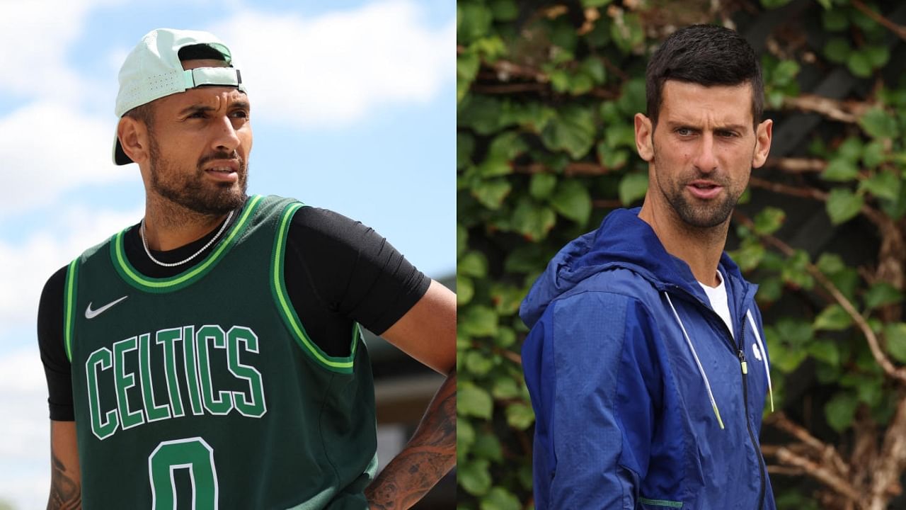 Nick Kyrgios and Novak Djokovic. Credit: Reuters