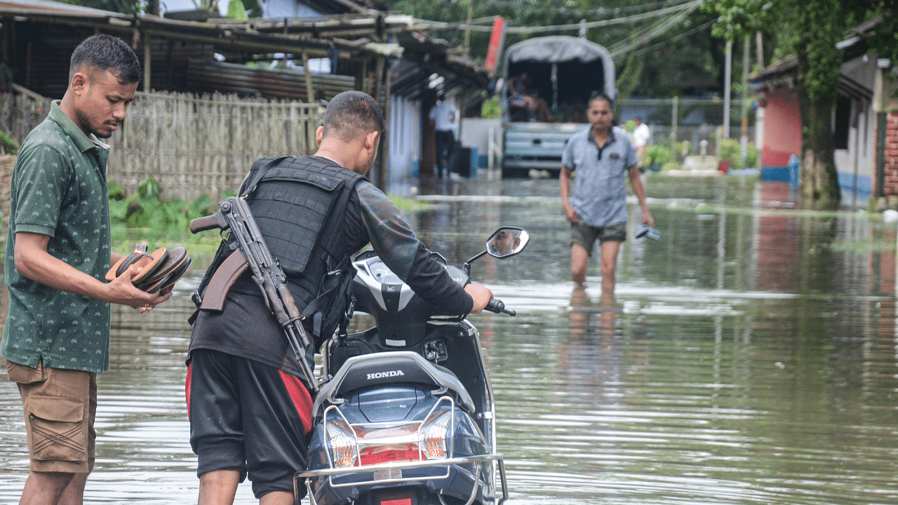 Currently, 416 villages lay inundated in the state with 5,431.20 hectares of crop area damaged. Credit: PTI Photo