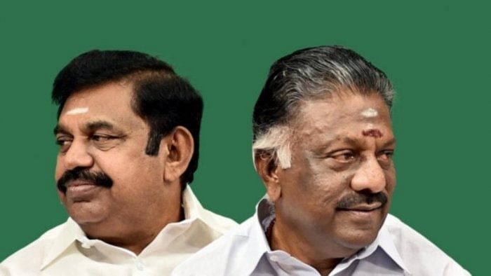 Edappadi K Palaniswami and O Panneerselvam. Credit: DH Illustration