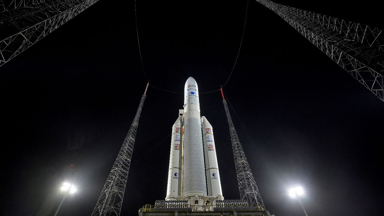 Arianespace's Ariane 5 rocket, with NASA’s James Webb Space Telescope onboard. Credit: Reuters Photo