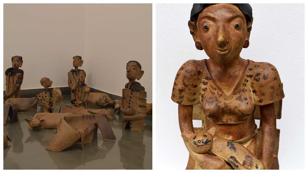 Works from G. Reghu's latest show. Credit: Gallery Sumukha