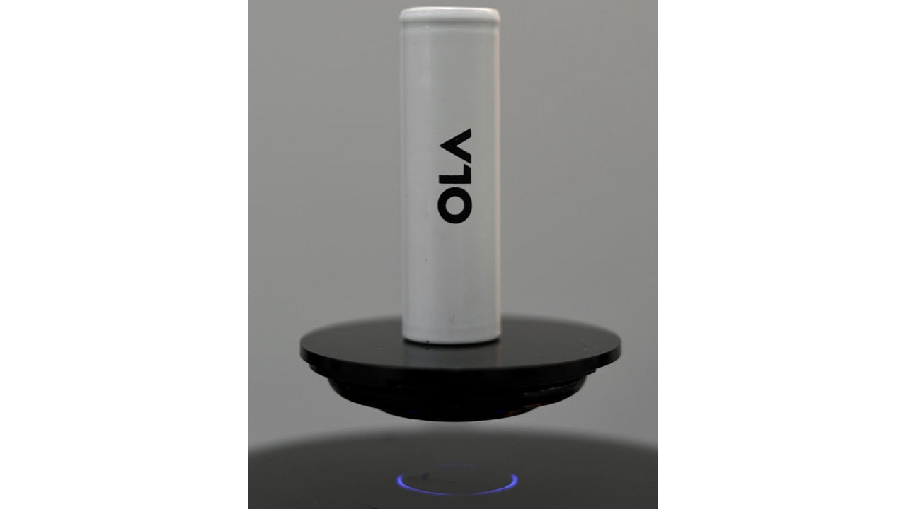 Ola Electric unveiled its own, in-house lithium-ion battery on Tuesday, July 11, 2022. Credit: IANS Photo