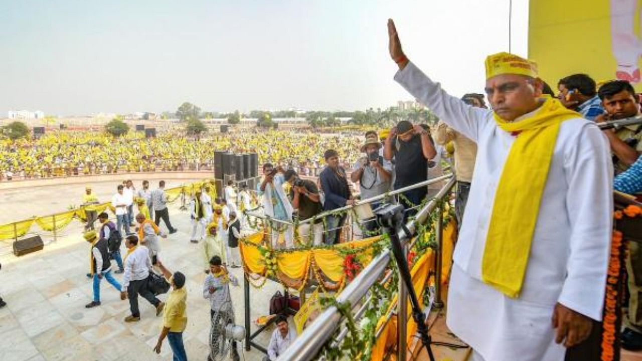 SBSP chief Om Prakash Rajbhar. Credit: PTI Photo