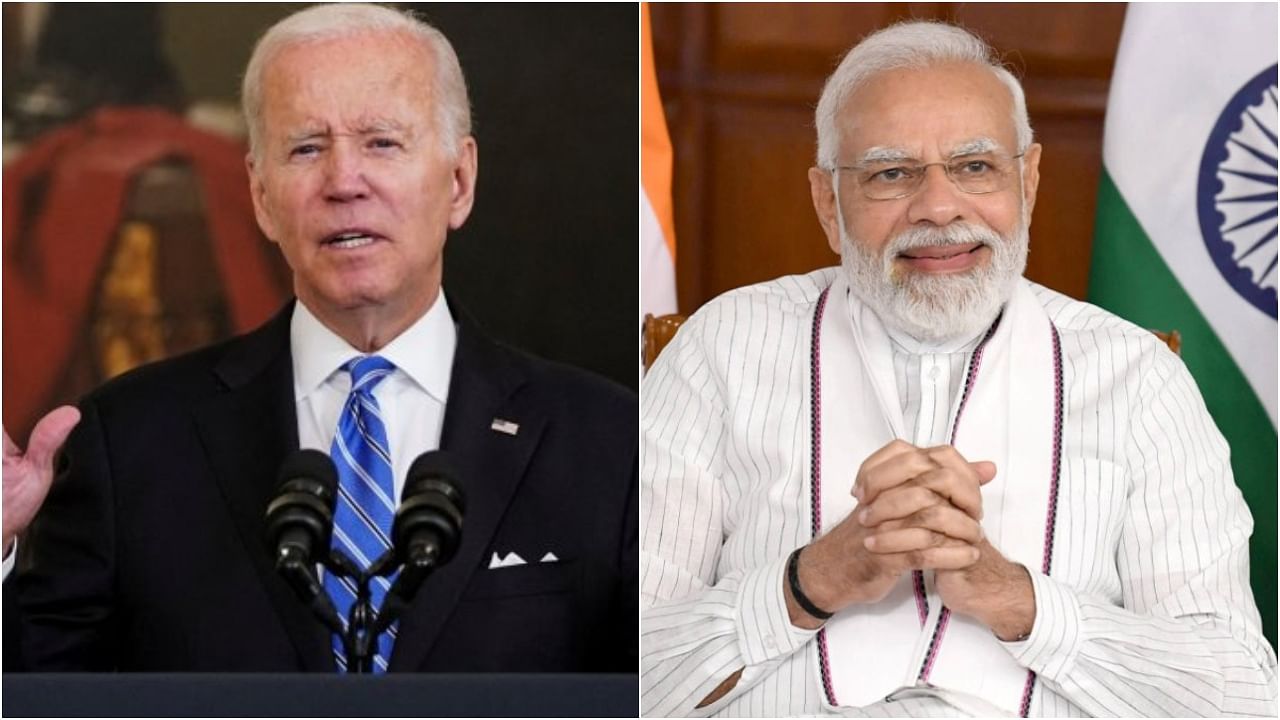 US President Joe Biden and PM Modi. Credit: Reuters and PTI Photo