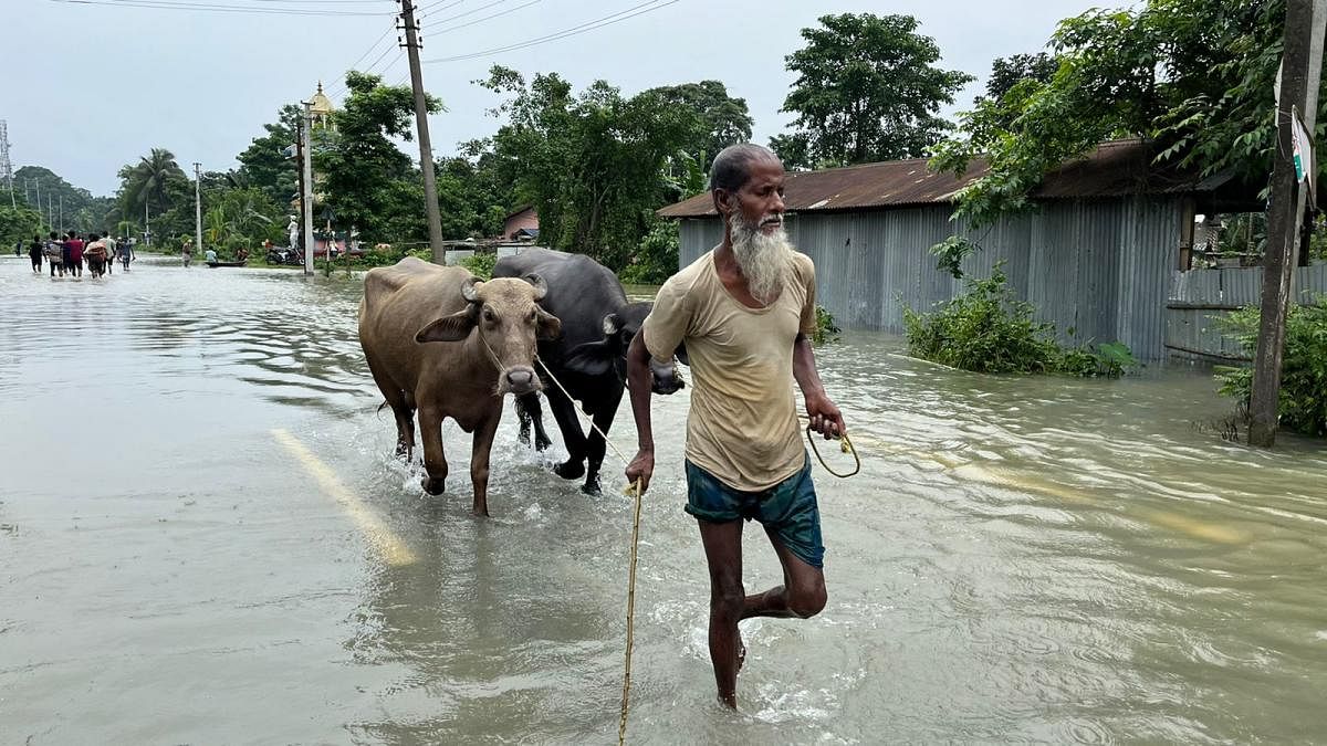 On May 15, sudden heavy rains on the hills of central Assam’s Dima Hasao district also triggered landslides and flash floods and wreaked havoc. Credit: PTI Photo