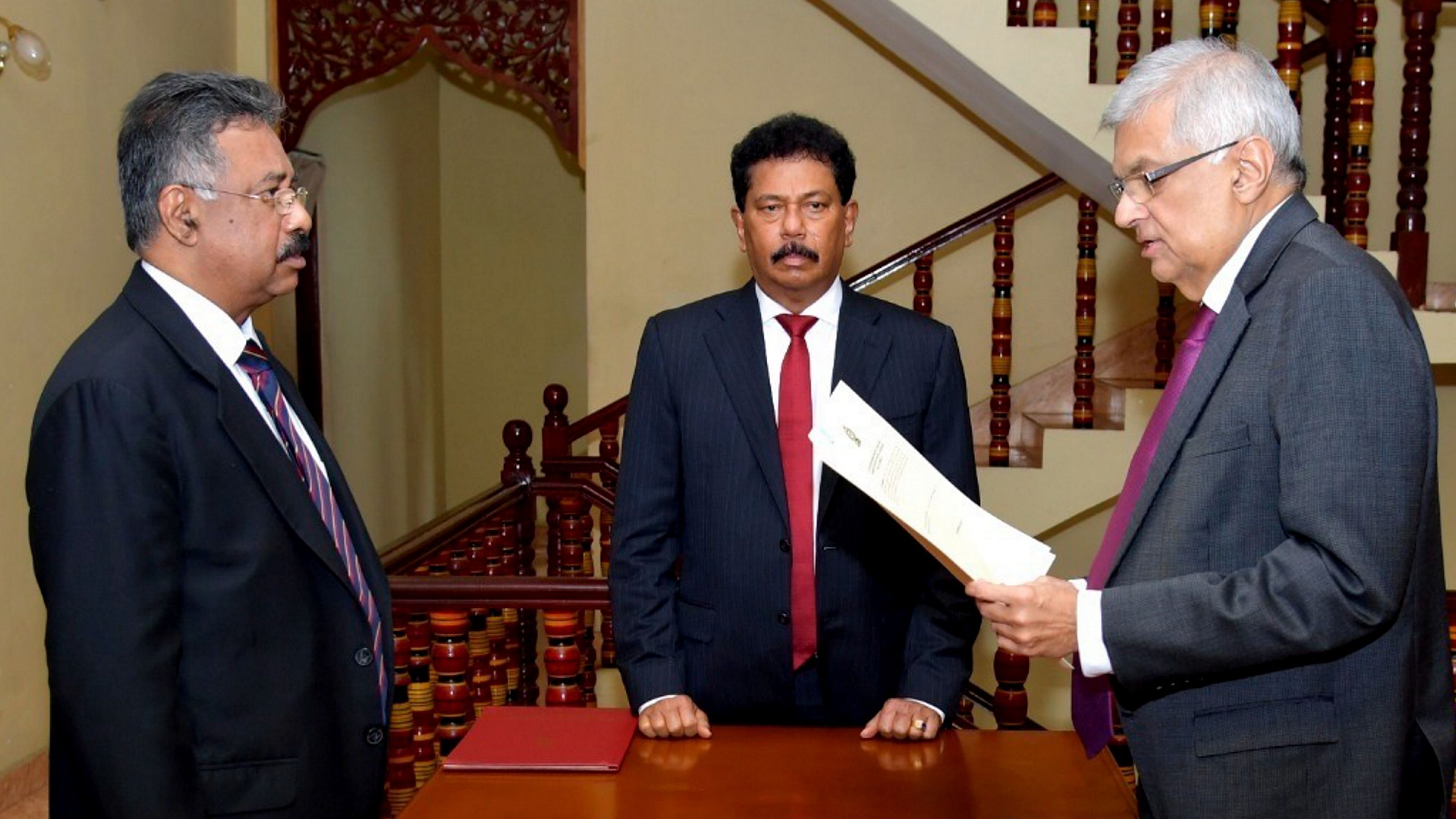 Ranil Wickremesinghe takes oath as the interim President in Colombo, Sri Lanka. Credit: AP File Photo