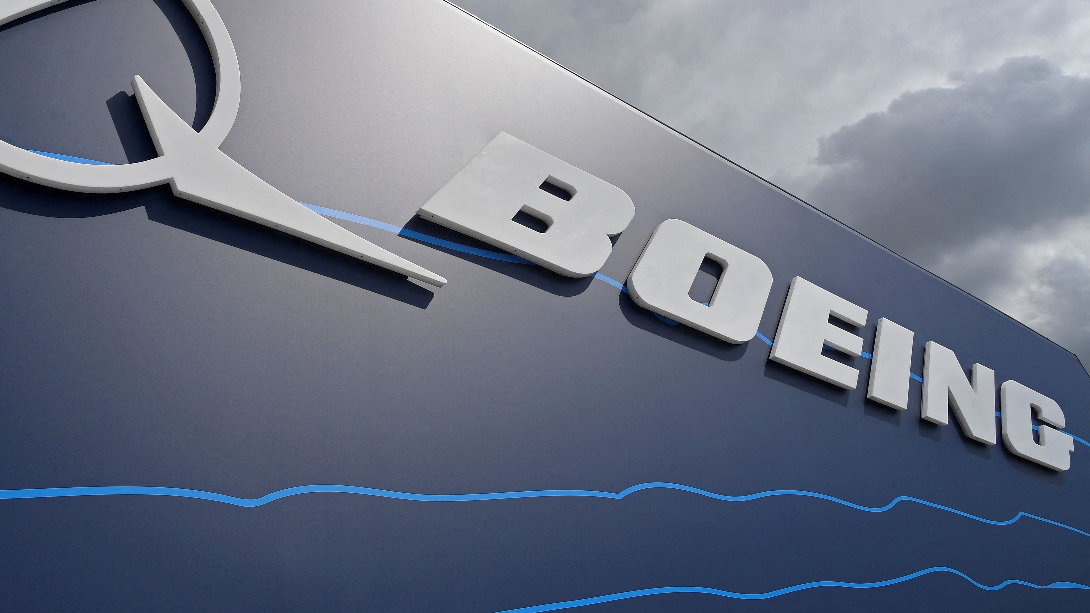 Signage for Boeing is seen on a trade pavilion at Farnborough International Airshow in Farnborough, Britain. Credit: Reuters