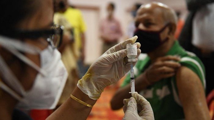 The world’s largest adult vaccination programme began on a low scale initially covering only healthcare workers and front line workers, but expanded slowly to include senior citizens. Credit: AFP Photo