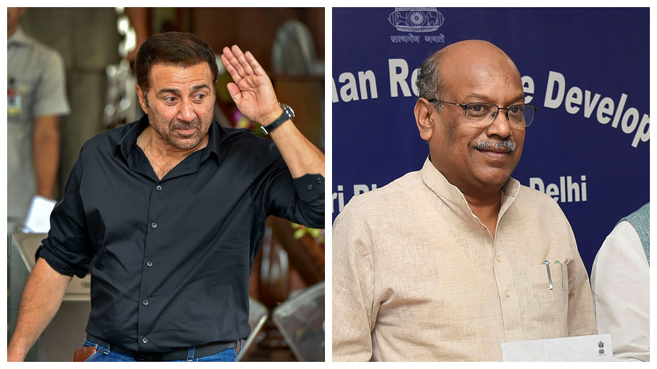 BJP MPs Sunny Deol (left) and Sanjay Dhotre (right) missed the Presidential polls on Monday, July 18, 2022. Credit: PTI Photos