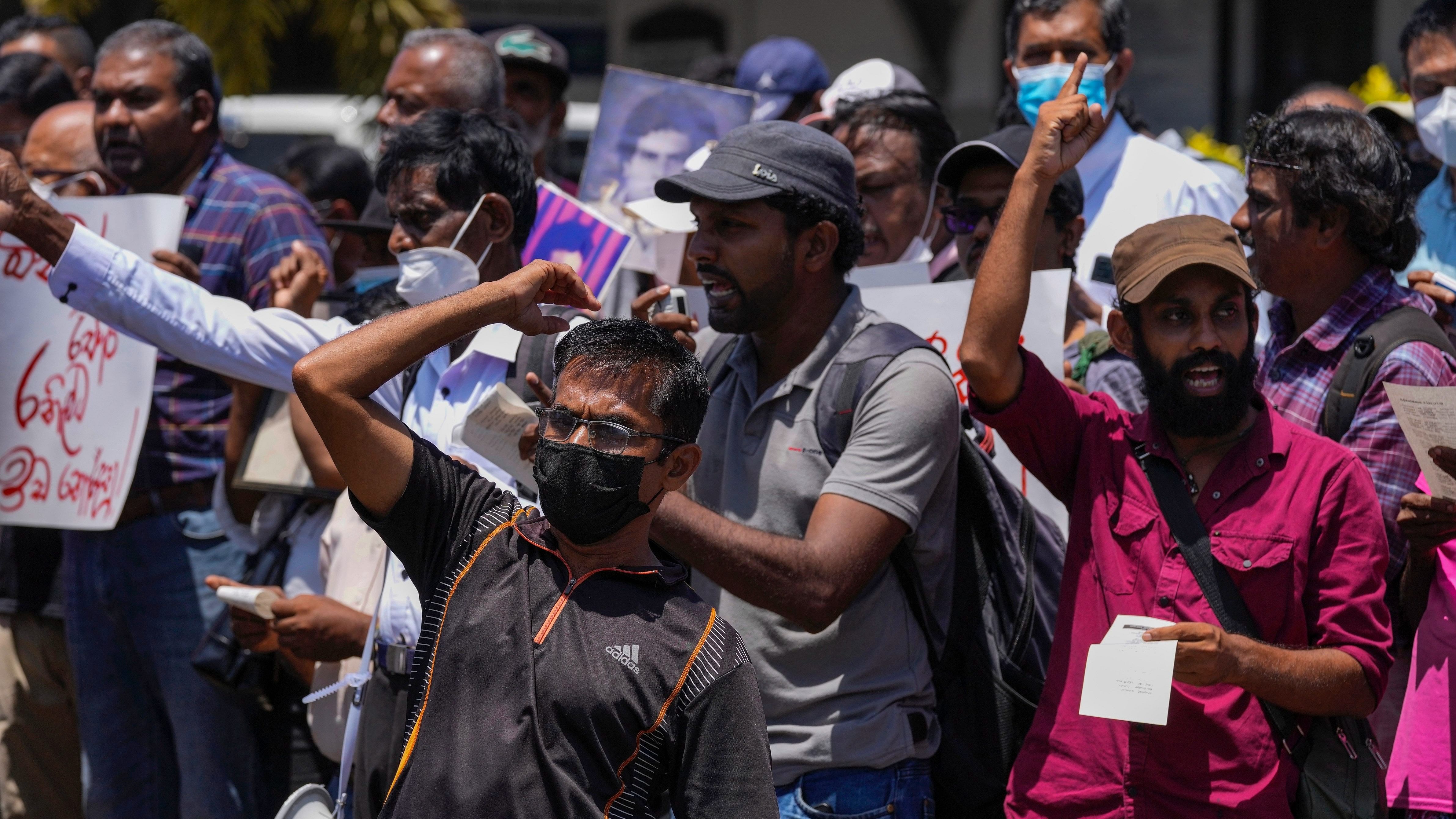 Demonstrators, angered by rocketing prices and shortages of food and fuel, want Wickremesinghe gone too. Credit: PTI 