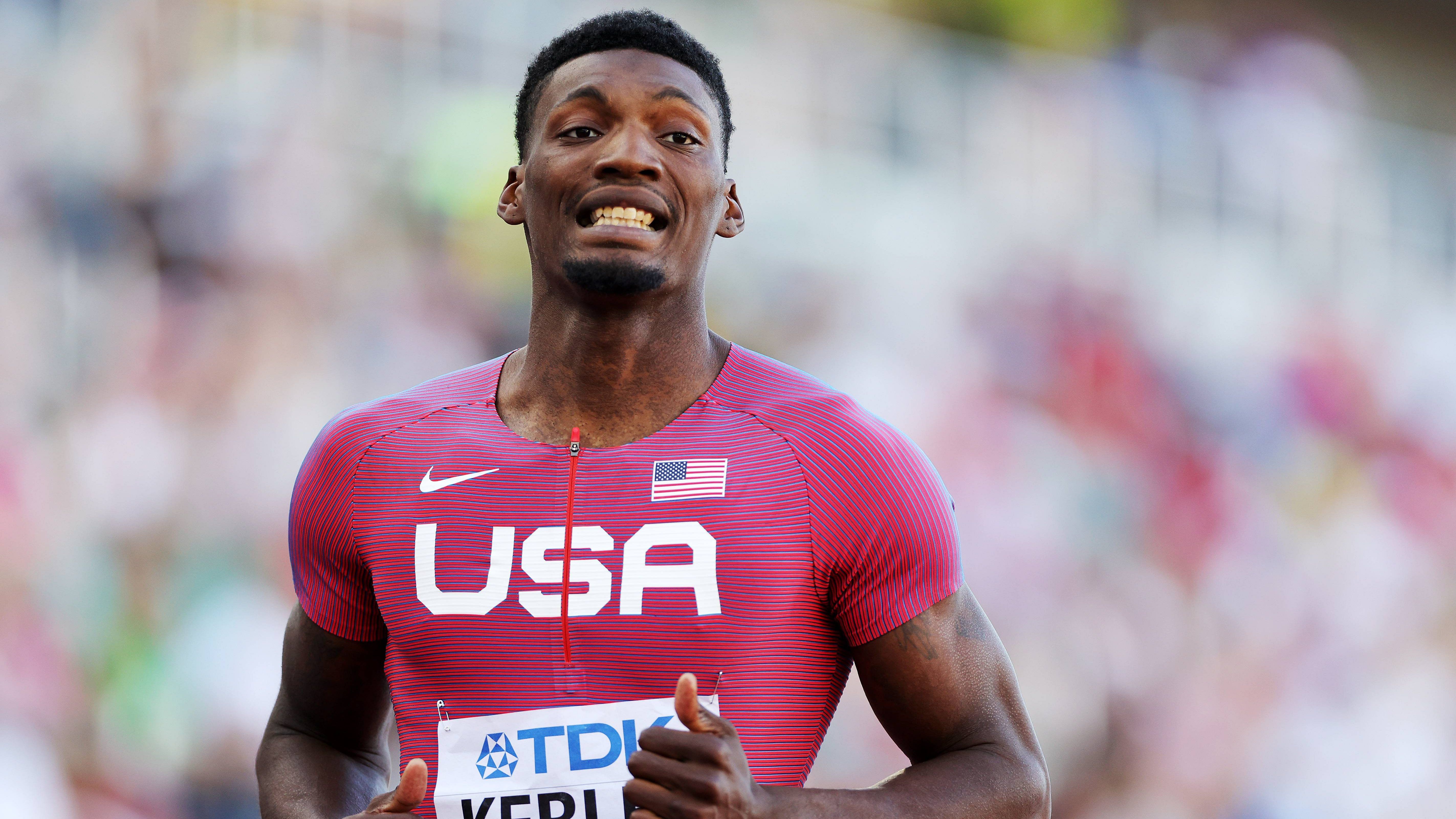 Kerley saw his hopes of a world sprint double go up in smoke Tuesday as he failed to advance from the semi-finals of the 200m, complaining at the time of what he said was a cramp in his thigh. Credit: AFP photo