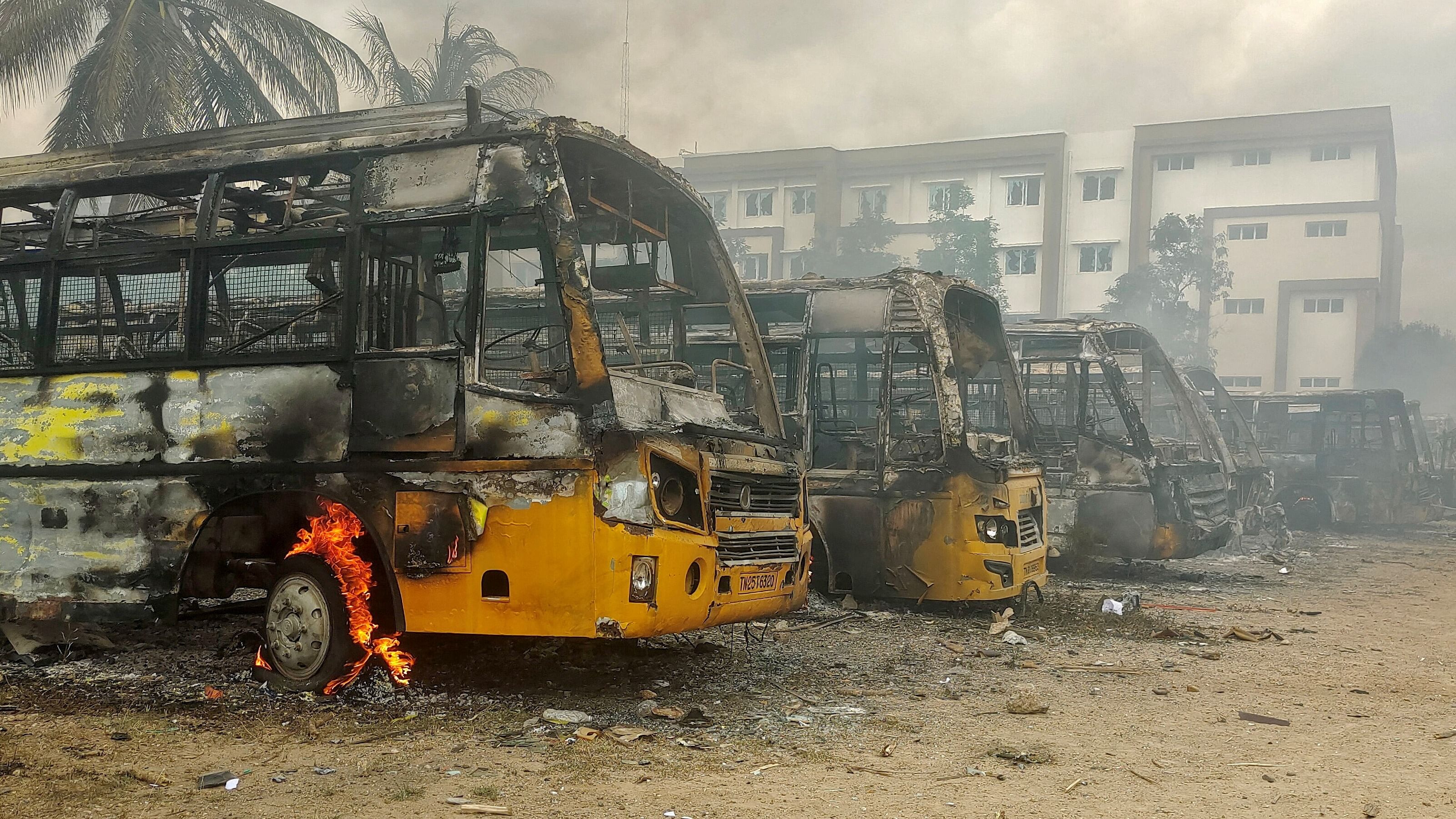 Protests oubreak after a 17-year old girl, studying in a private school about 15 km from Kallakurichi, was found dead on July 13 on the hostel premises. Credit: Reuters