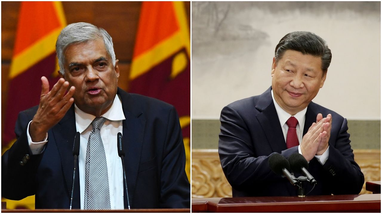 Sri Lanka's new President Ranil Wickremesinghe and China's President Xi Jinping. Credit: Agency Photos