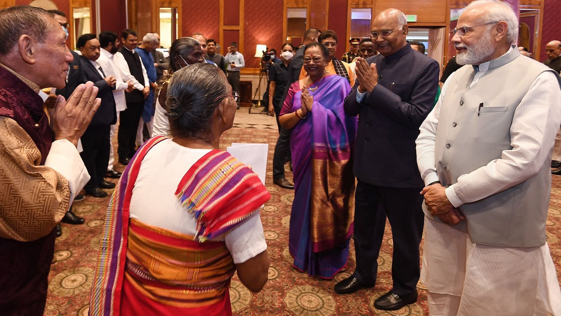 Prime Minister Narendra Modi hosts farewell dinner for President Ram Nath Kovind, in New Delhi. Credit: PTI Photo