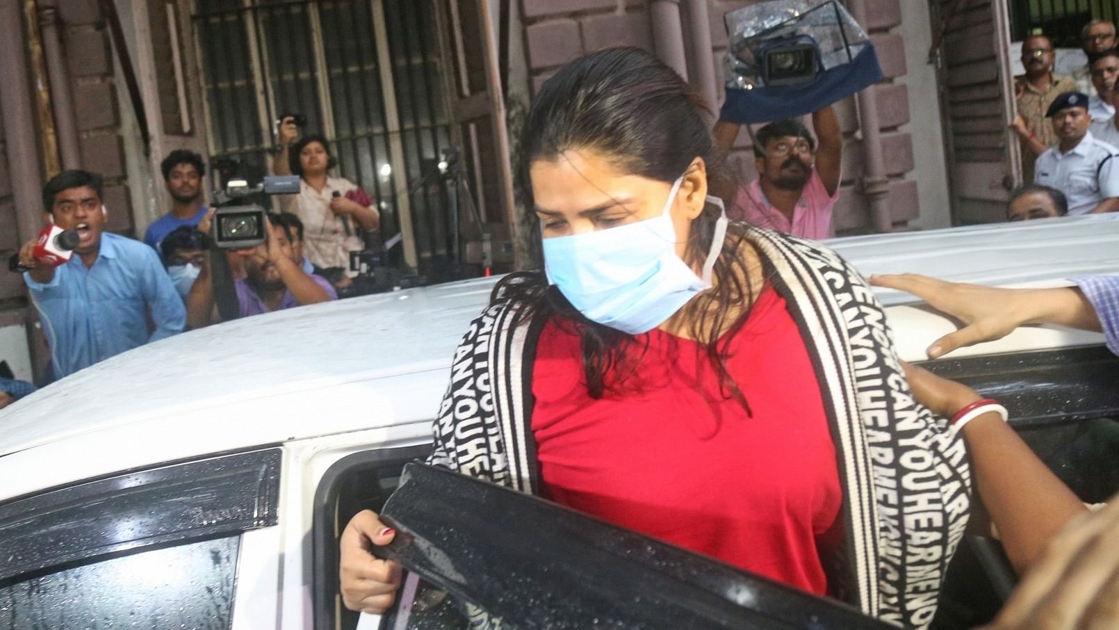 Enforcement Directorate (ED) produced Arpita Mukherjee, a close aide of West Bengal Minister Partha Chatterjee, before Bankshall court for her custody in Kolkata. Credit: IANS Photo